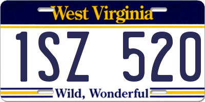 WV license plate 1SZ520