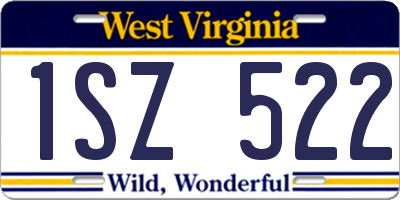WV license plate 1SZ522