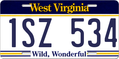 WV license plate 1SZ534