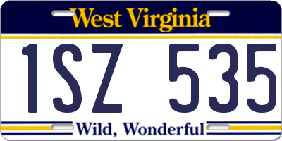 WV license plate 1SZ535