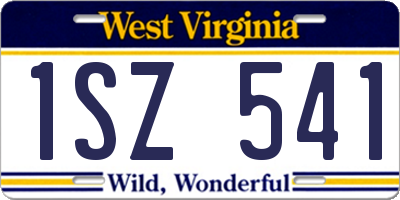 WV license plate 1SZ541