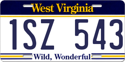 WV license plate 1SZ543