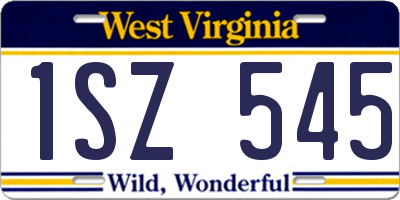 WV license plate 1SZ545