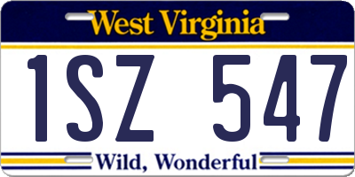 WV license plate 1SZ547