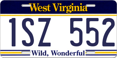 WV license plate 1SZ552