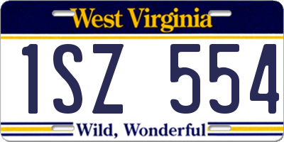 WV license plate 1SZ554