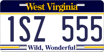 WV license plate 1SZ555