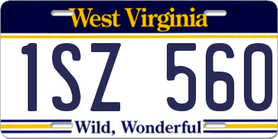 WV license plate 1SZ560