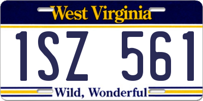 WV license plate 1SZ561