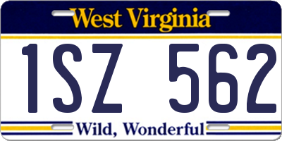 WV license plate 1SZ562