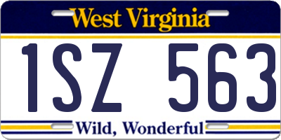 WV license plate 1SZ563
