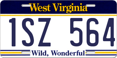 WV license plate 1SZ564