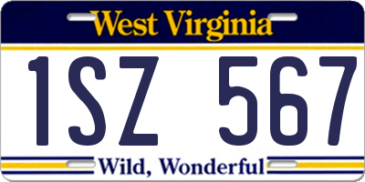 WV license plate 1SZ567