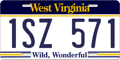 WV license plate 1SZ571