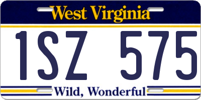 WV license plate 1SZ575