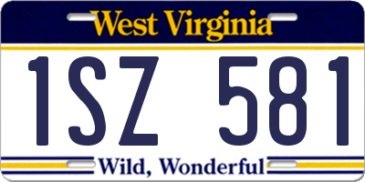 WV license plate 1SZ581