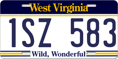 WV license plate 1SZ583