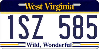 WV license plate 1SZ585