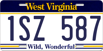 WV license plate 1SZ587