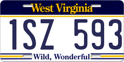 WV license plate 1SZ593