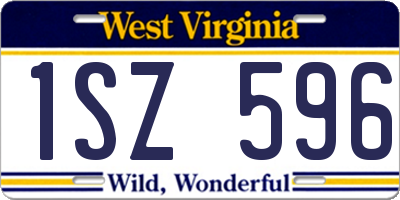 WV license plate 1SZ596
