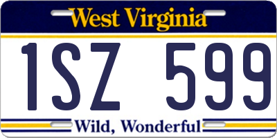 WV license plate 1SZ599