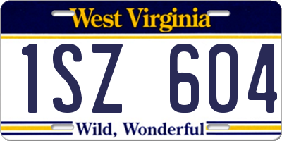WV license plate 1SZ604