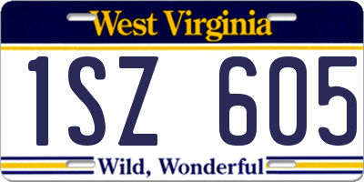 WV license plate 1SZ605