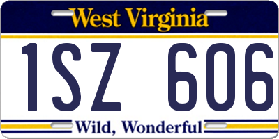 WV license plate 1SZ606