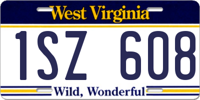 WV license plate 1SZ608