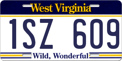 WV license plate 1SZ609