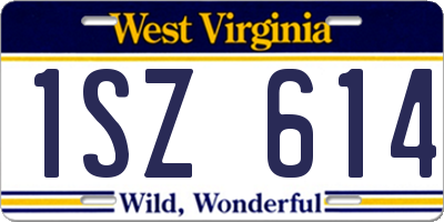 WV license plate 1SZ614