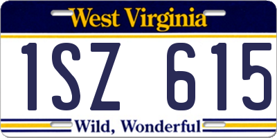 WV license plate 1SZ615