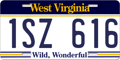 WV license plate 1SZ616