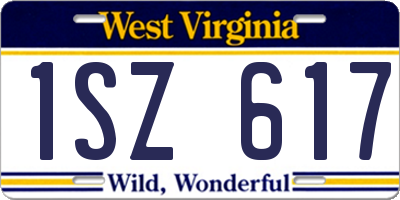 WV license plate 1SZ617