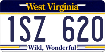 WV license plate 1SZ620