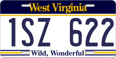 WV license plate 1SZ622