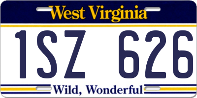 WV license plate 1SZ626