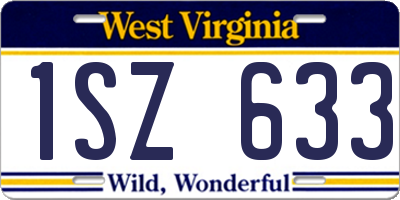WV license plate 1SZ633