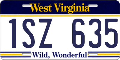 WV license plate 1SZ635