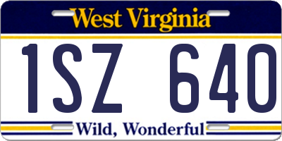 WV license plate 1SZ640