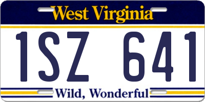 WV license plate 1SZ641