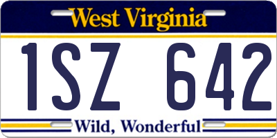WV license plate 1SZ642