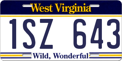 WV license plate 1SZ643