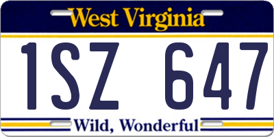 WV license plate 1SZ647