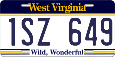 WV license plate 1SZ649