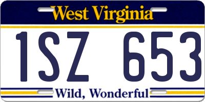 WV license plate 1SZ653