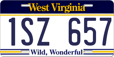 WV license plate 1SZ657