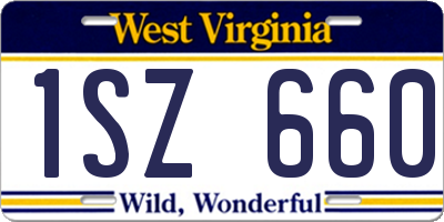 WV license plate 1SZ660