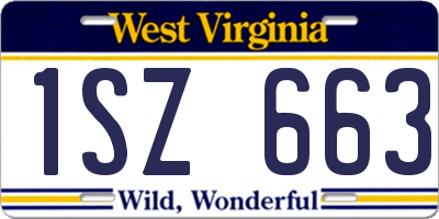 WV license plate 1SZ663